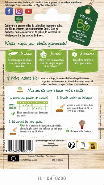Fleurs - Tournesol Royal Nain - BIO - MEDIA_PACKAGING_VERSO